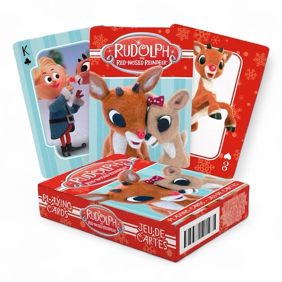Rudolph The Red Nosed Reindeer Other - Rudolph The Red-Nosed Reindeer Christmas Retro Playing Cards - NWT